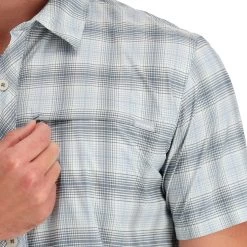 Simms Stone Cold Shortsleeve Shirt -Best Fishing Sale 211 simms stone cold shortsleeve shirt steel blue storm ombre plaid 04