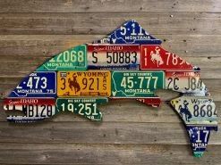 Cody Richardson Art - Large Antique 4-Foot Mixed Western Trout License Plate Art