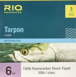 RIO TARPON LEADER W FLUOROCARBON SHOCK - 3 PACK SALE