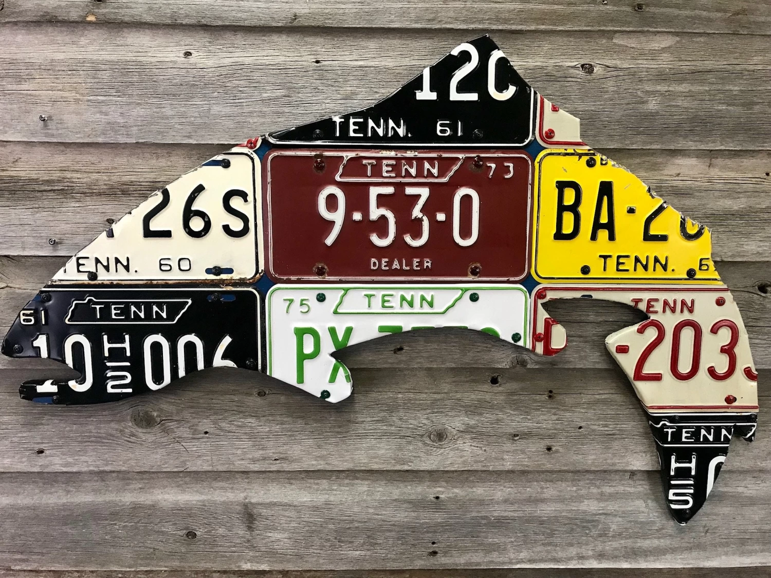 Cody Richardson Art - Tennessee Vintage Trout License Plate Art 1 Cody Richardson Art - Tennessee Vintage Trout License Plate Art