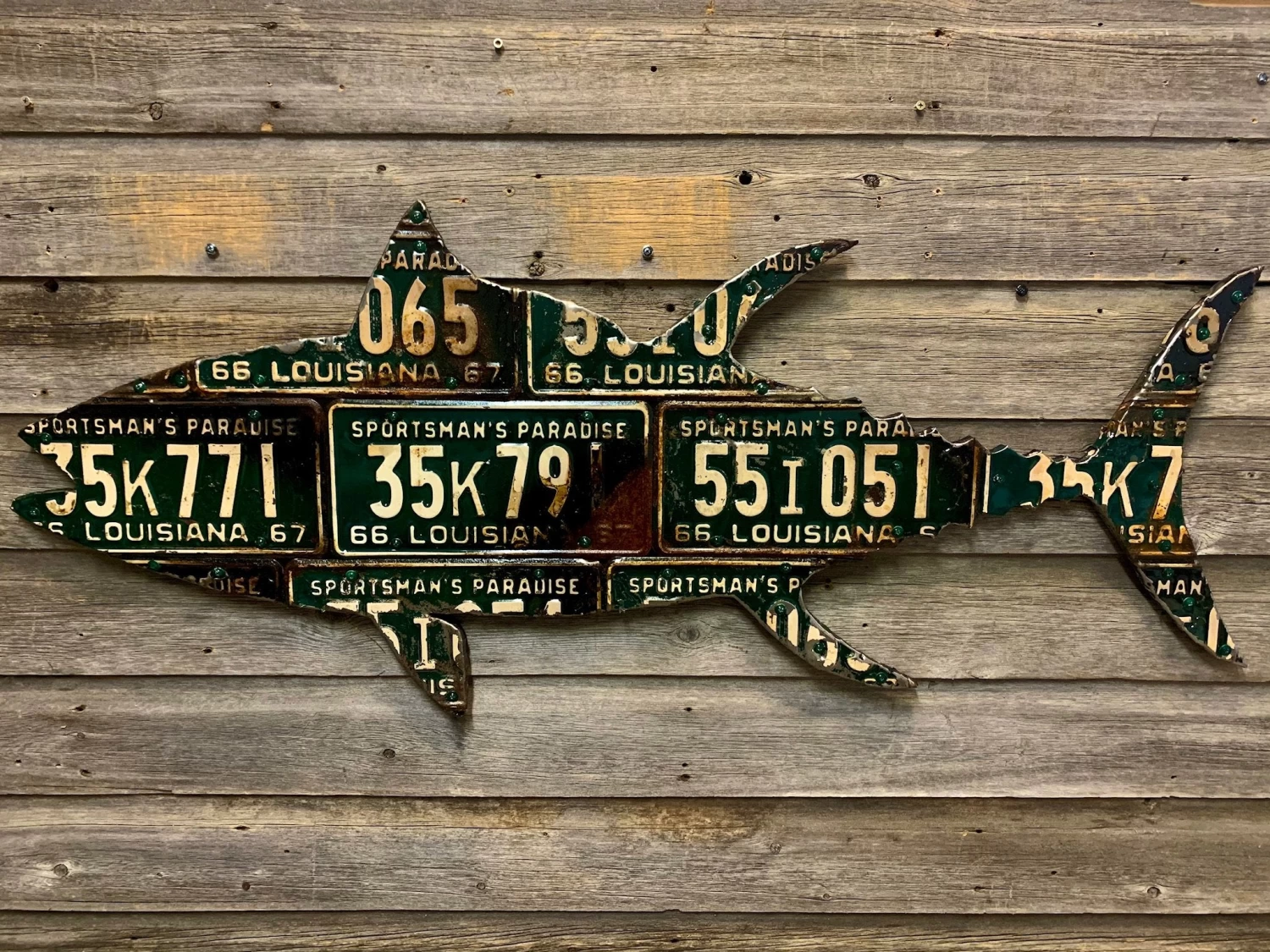 Cody Richardson Art - Louisiana Tuna Antique License Plate Art 1 Cody Richardson Art - Louisiana Tuna Antique License Plate Art
