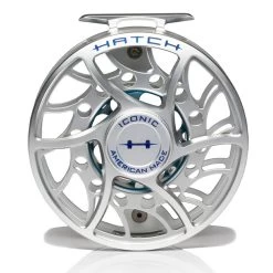 Hatch Iconic 11 Plus Fly Reel -Best Fishing Sale Iconic11PlusReelClearBlueMidArborFront