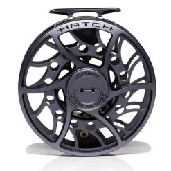 Hatch Iconic 11 Plus Fly Reel -Best Fishing Sale Iconic11PlusReelGreyBlackMidArborFront