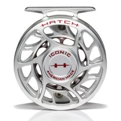 Hatch Iconic 3 Plus Fly Reel -Best Fishing Sale Iconic3PlusReelClearRedLargeArborFront