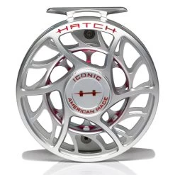 Hatch Iconic 9 Plus Fly Reel -Best Fishing Sale Iconic9PlusReelClearredLargeArborFront