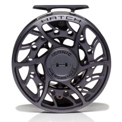 Hatch Iconic 9 Plus Fly Reel -Best Fishing Sale Iconic9PlusReelGreyBlackMidArborFront