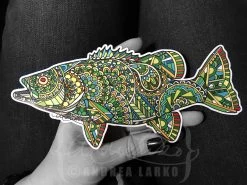 Andrea Larko Smallmouth Bass Zentangle Sticker